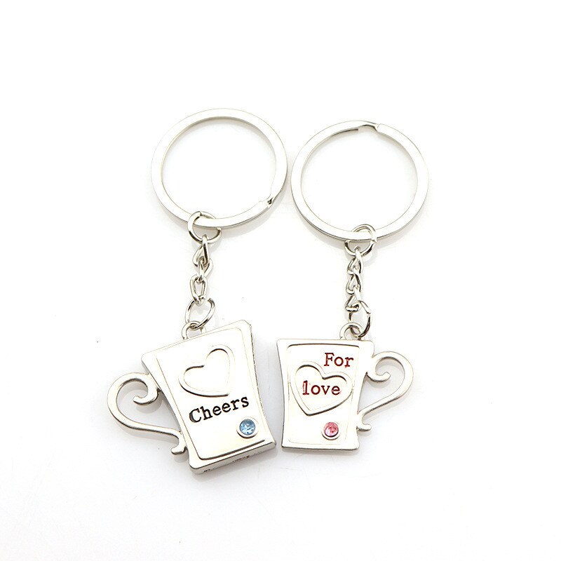 1 Pair New Love Heart Lock Key Chain Ring Keyring Keyfob Lover Couples Valentine Day Gift Women Men Keychain Jewelry