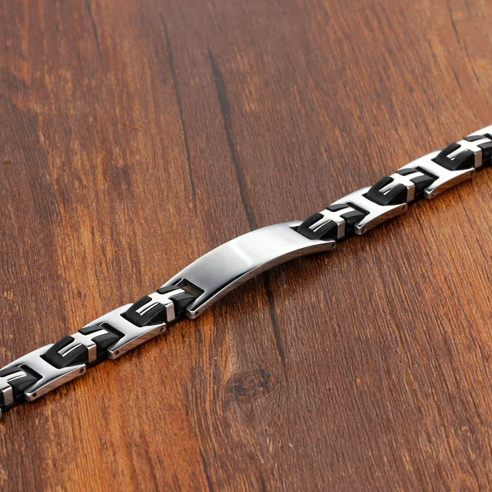 Personalized Stainless Steel Bracelets Fashion Men Jewelry Male Bracelets Bangles Classic Biker Chain Design (JewelOra BA101588)
