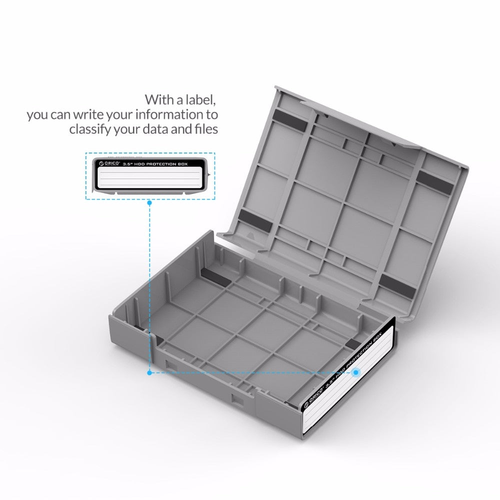 ORICO HDD ProtectIon Box 3.5 Inch External Storage Box For HDD SSD With label Design Moisture-proof