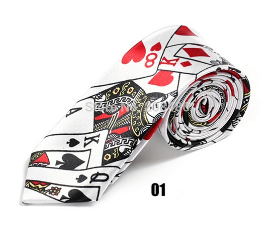 Men's Neckties: Formal Dress Accessory with Unique Playing Cards Design for Weddings and Business Parties