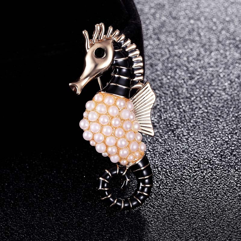 Sea Horse Brooches Wedding Broach Hijab Zlxgirl Pins Broches Vintage Jewelry Brooch Bouquet Relogio Feminino Esmalte De Unhas