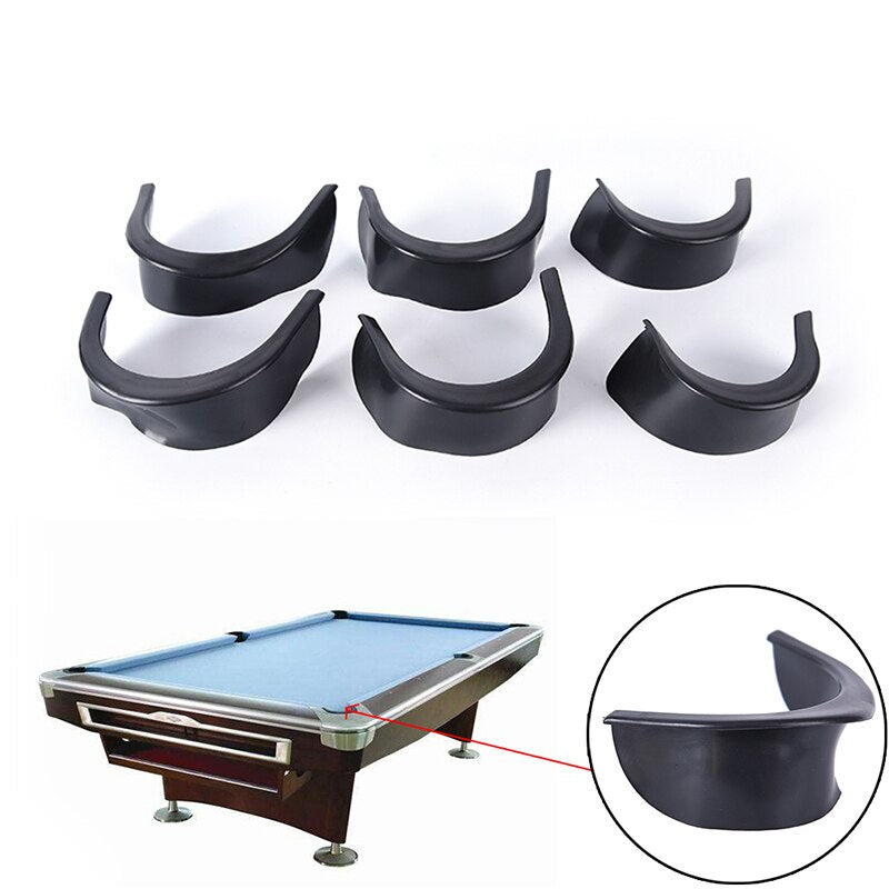 6pcs/set Billiard Pool Table Accessories Valley Pocket Liners Rubber Billiard Pocket Liner Universal Billiard Accessories