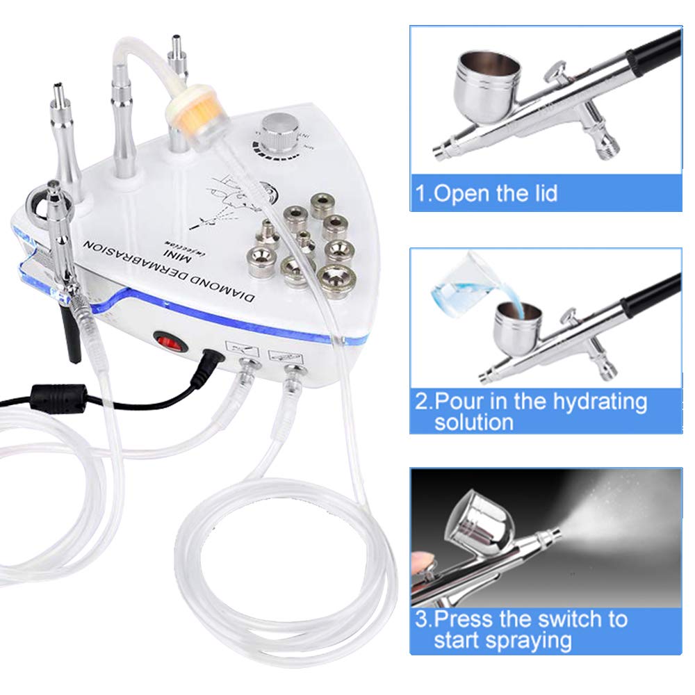 Beauty Star Diamond Microdermabrasie Dermabrasie Machine Met Spuitpistool Waternevel Vacuüm Zuig Peeling Facial Massage