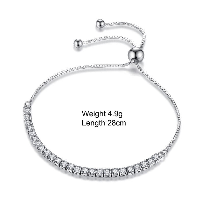 XIYANIKE Featured Brand DEALSSilver Color Sparkling Strand Bracelet Women Link Tennis Bracelet Silver Jewelry VBS4087