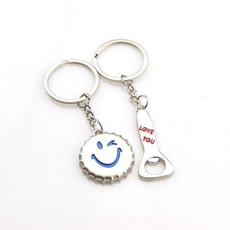 1 Pair New Love Heart Lock Key Chain Ring Keyring Keyfob Lover Couples Valentine Day Gift Women Men Keychain Jewelry