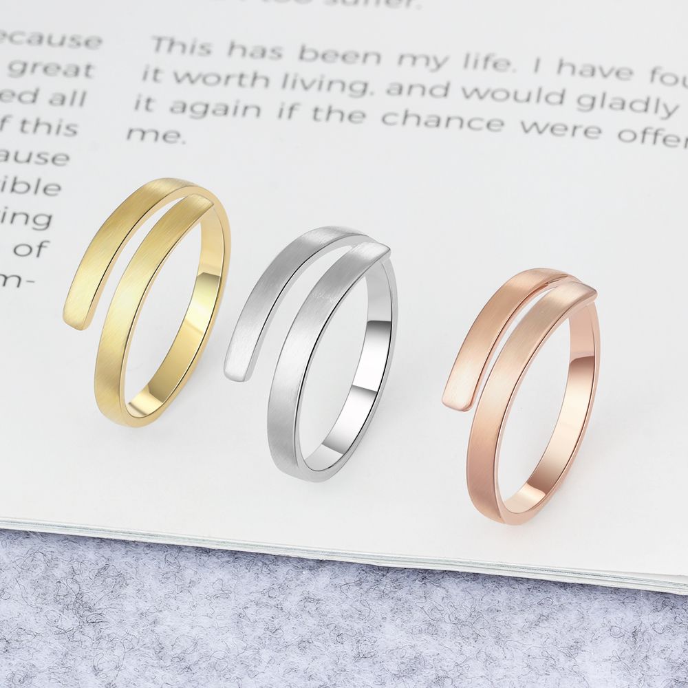 Personalized Ring Customize Engraved Names 3 Colors Available Adjustable Rings for Women Anniversary Jewelry (JewelOra RI103498)