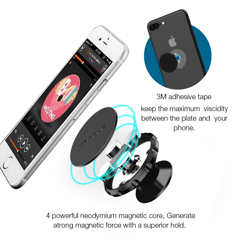 Cafele Magnetic Car phone Holder Stand For Cell Mobile Phone Portable Magnet Car Mount  Holders For iPhone 12 11 Pro max Xiaomi