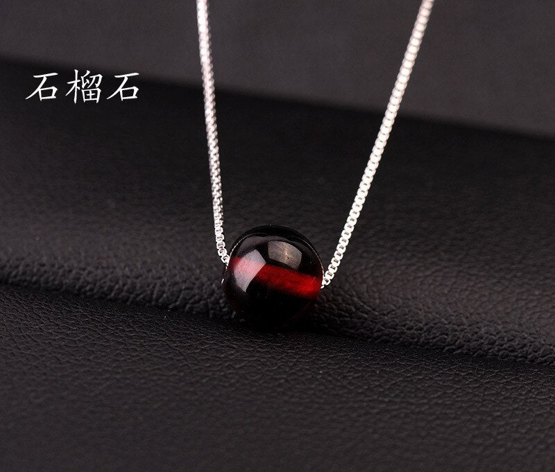 Plated Necklace Fashion Jewelry Natural Stone Crystal Bead Necklace for Women