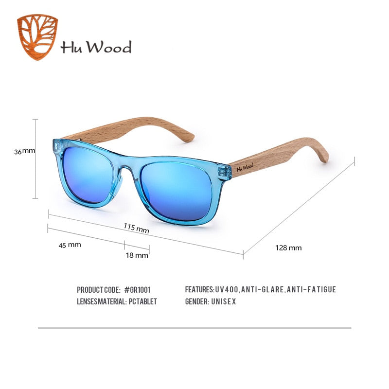 HU WOOD Brand Design Children Sunglasses Multi-color Frame Wooden Sunglasses for Child Boys Girls Kids Sunglasses Wood GR1001