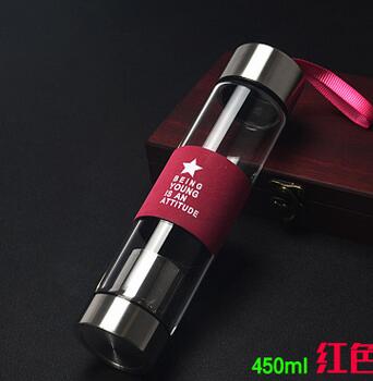 450ML High Quality Glass Water Bottle Travel Tea Cup With Infuser My Drinking Glass Bottle coupe bouteille en verre