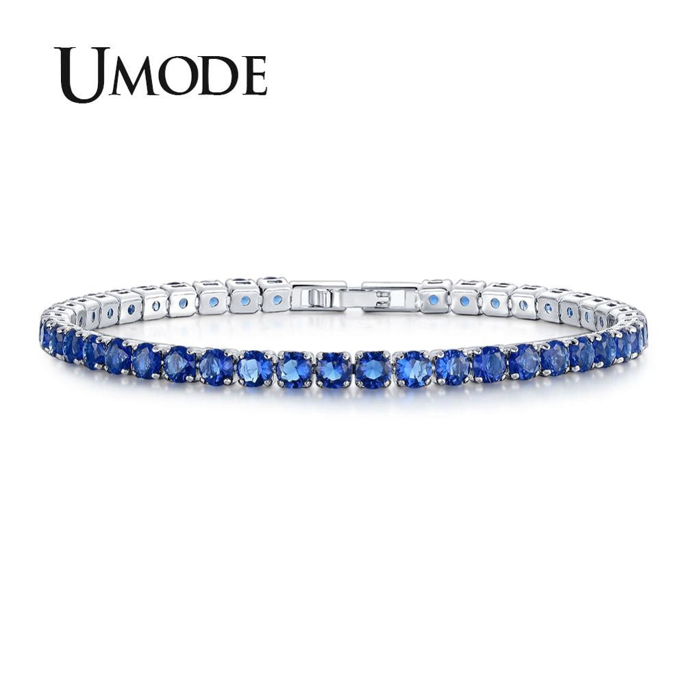 UMODE NEW Clear Crystal Tennis Bracelet for Women Bracelet men&#39;s Cubic Zirconia Jewelry Party Wedding Hip Pop Accessorie UB0097D