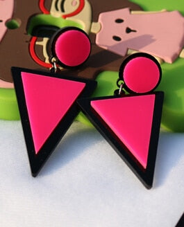 Brand Earing Fluorescent Colorful Triangle Earrings Stud Earrings For Women Crystal Pearl Earrings Fashion Jewelry Wholesale