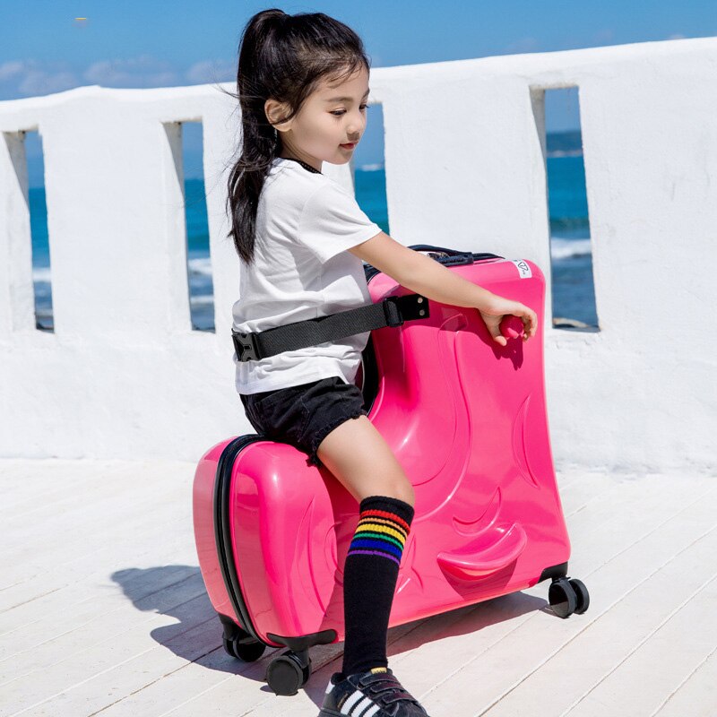 LEINASEN Cute pony Cartoon Children Rolling Luggage Spinner Suitcase Wheels Students Multifunction Trolley Kids Travel Bag