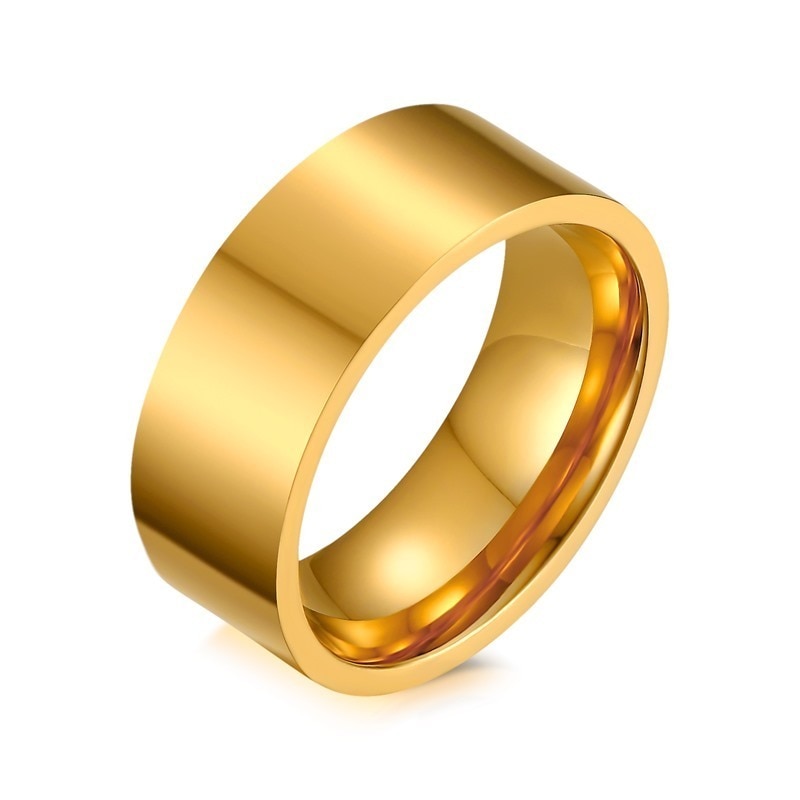 Vnox Personalize His and Hers Wedding Ring Gold Color Engagement Rings for Women and Men Jewelry