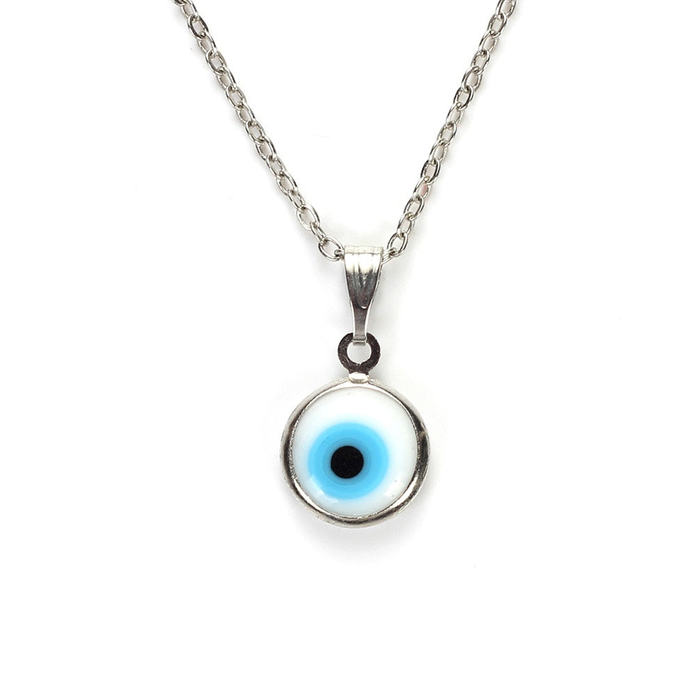 Lucky Eye Colorful Evil Eye Pendant Choker Necklace Resin Charms Necklace Jewelry For Women Men Hand Made EY4982