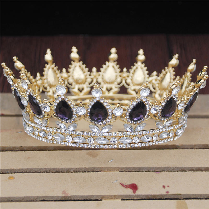 Crystal Vintage Royal Queen King Tiaras and Crowns Men/Women Pageant Prom Diadem Hair Ornaments Wedding Hair Jewelry Accessories