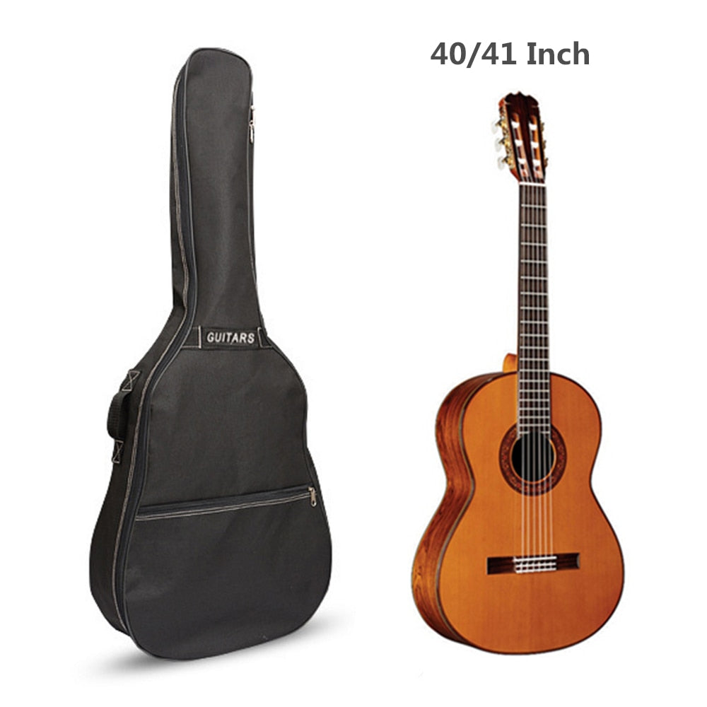 40 / 41Inch Acoustic Folk Guitar Bass Bag Backpack Double Straps 600D Oxford Waterproof Electric Guitar Carry Case Gig Box Cover