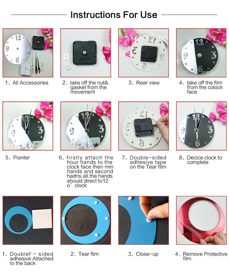 Special Offer 3d DIY Wall Clock  Home Decoration Mirror Acrylic Stickers Furniture Modern Style