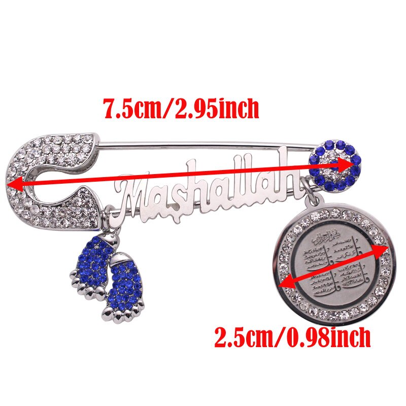 muslim islam Mashallah four Qul suras Stainless Steel Pin brooch Baby Pin