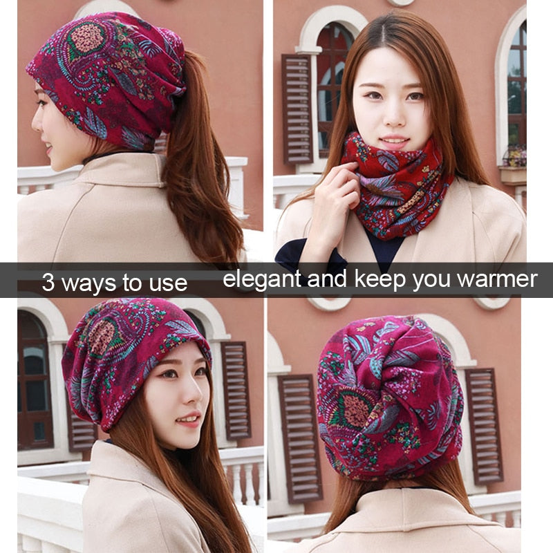 LongKeeper 6 Colors Women Beanies Caps Spring Women Beanie Hat For Women Caps 3 Way To Wear Bonnet