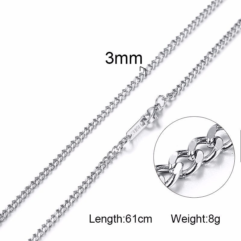 Vnox 3-6MM Tone Snake Cocoon Curb Link Flat Box Wheat Chains Stainless Steel Men Necklace Choker Jewelry 24 inch