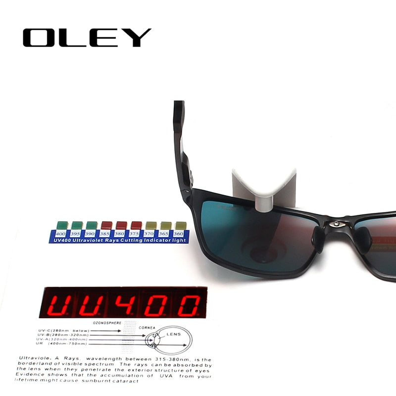 OLEY Men Polarized Sunglasses Aluminum Magnesium Sun Glasses Driving Glasses Rectangle For Men/Wome Oculos masculino Male