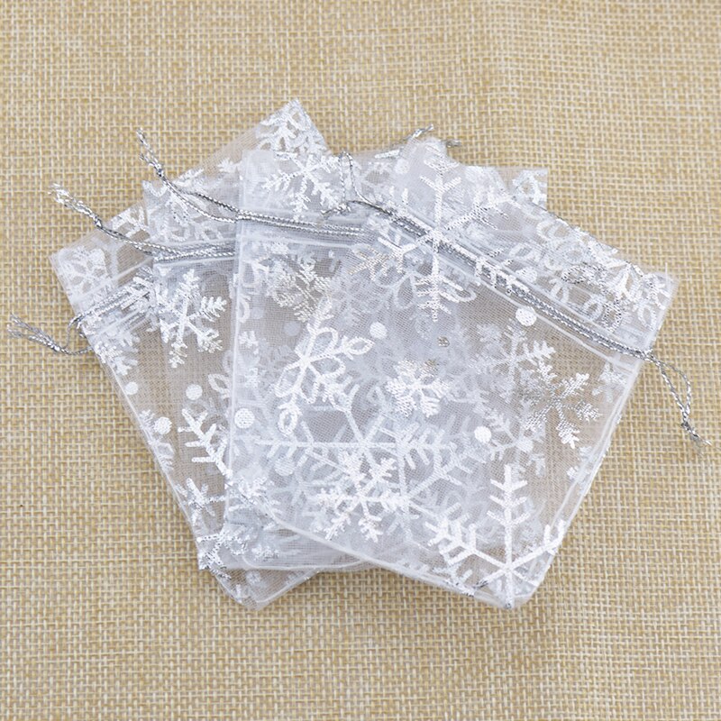 50pcs/lot 7x9 10x14 13x18 CM Small Organza Bags Candy Jewelry Packaging Bags Wedding Decoration Christmas Gift Bag Pouches