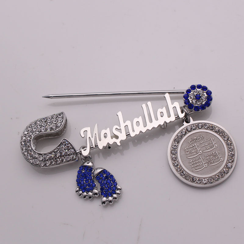 muslim islam Mashallah four Qul suras Stainless Steel Pin brooch Baby Pin