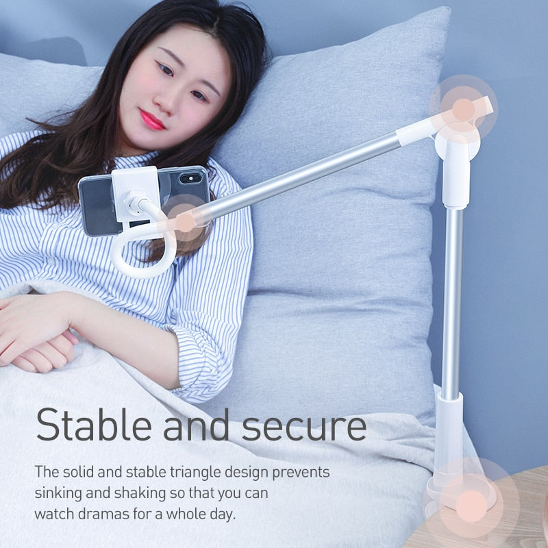 Baseus 360 Rotating Flexible Long Arm Lazy Phone Holder Adjustable Desktop Bed Table Clip For iPhone Xiaomi Mobile Phone Holder