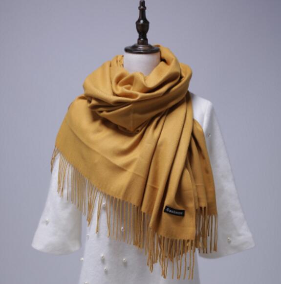 High-Quality Cashmere Scarves for Men and Women: Keep Warm with Thicker, Long Autumn and Winter Scarves Featuring Tassels - Stylish Shawl for Females and Males"