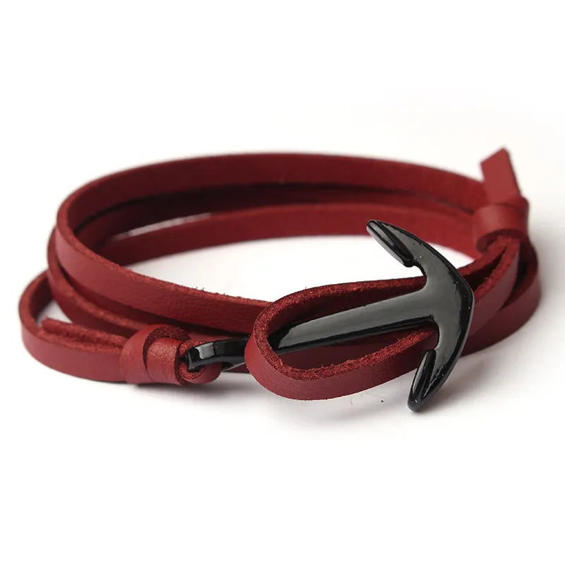 NIUYITID Leather Bracelet Men Jewelry Fashion Anchor Bracelet &amp; Bangle Female Women Braclet pulseira de couro masculina