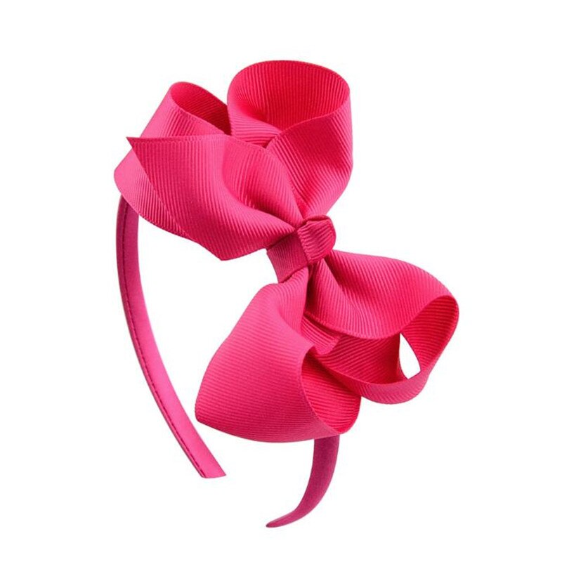 4 inch Children Girls Lovely Hair Bow Hairband Hair Accessories Kids Solid Color Simple Festival Bow Ties Headwear Wholesale