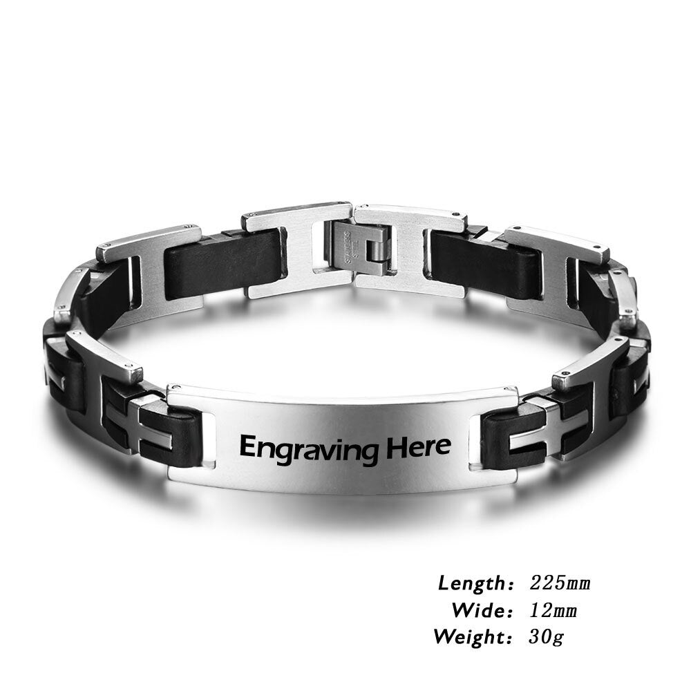 Personalized Stainless Steel Bracelets Fashion Men Jewelry Male Bracelets Bangles Classic Biker Chain Design (JewelOra BA101588)