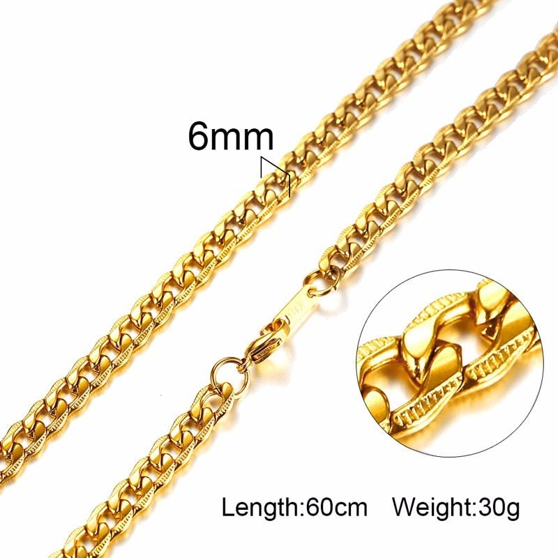 Vnox 3-6MM Tone Snake Cocoon Curb Link Flat Box Wheat Chains Stainless Steel Men Necklace Choker Jewelry 24 inch