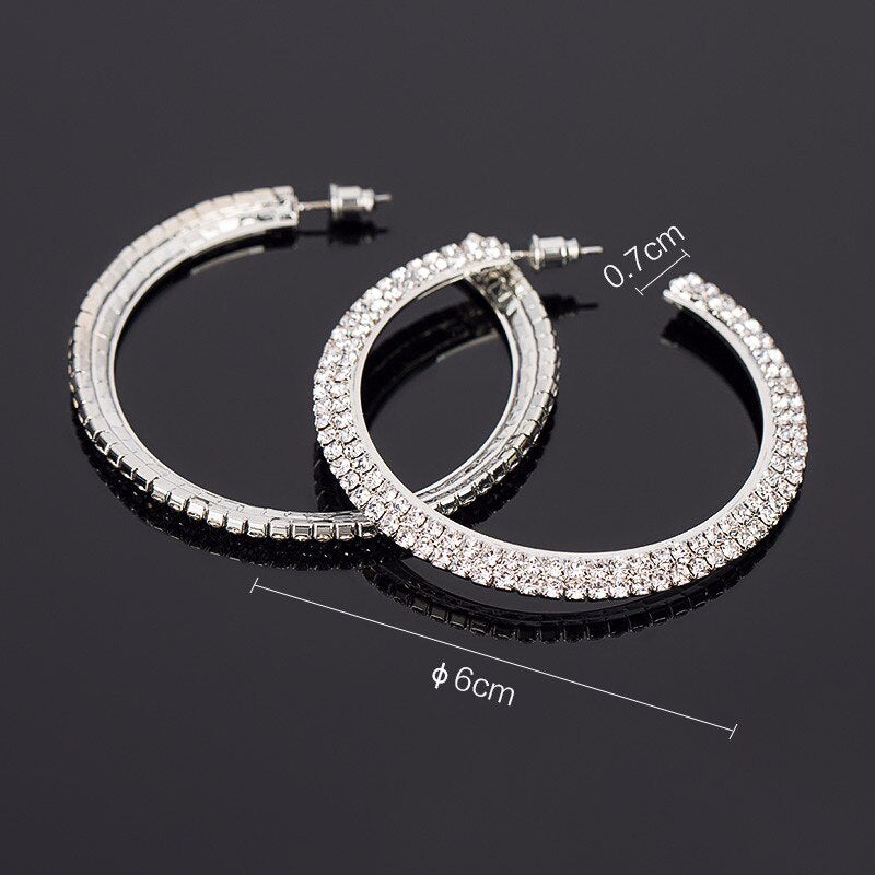 YFJEWE 2018 New Designer Crystal Rhinestone Earrings Women Gold Sliver Hoop Earrings Fashion Jewelry Earrings For Women #E029