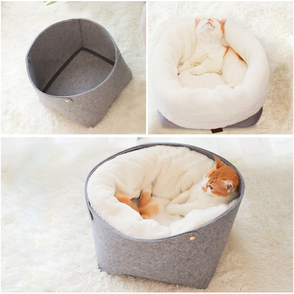 Hoopet Cat Bed Cat House Pet Dog House for Cat Bench for Cats Cotton Pets Products Puppy Soft Comfortable Winter House