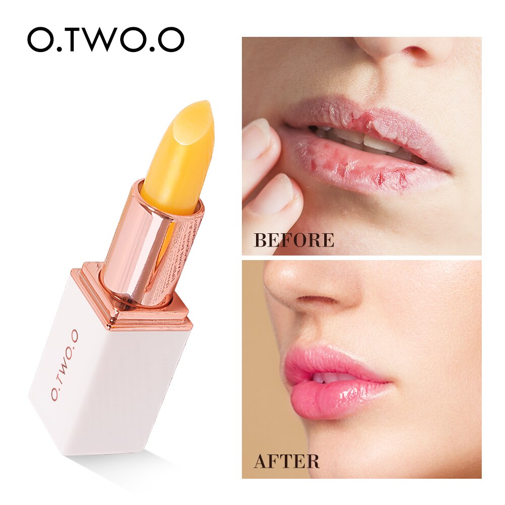 O.TWO.O Temperature Change Color Lip Balm Pink Hygienic Moisturizing Nutritious Jelly Lipstick Anti Aging Makeup Lip Care
