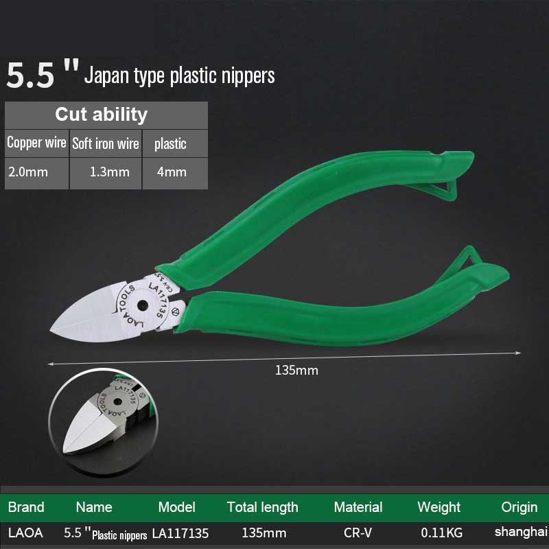 Cr-V Plastic Pliers Nippers Jewelry Electrical Wire Cable Cutters Cutting Side Snips Electrictrician Tool