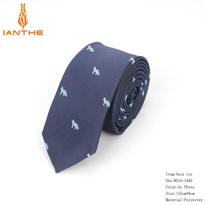 2018 Brand New Tie For Men Polyester Jacquard Animal Necktie for Wedding Business Suits 6cm Skinny Dot Neck Ties Slim Gravatas