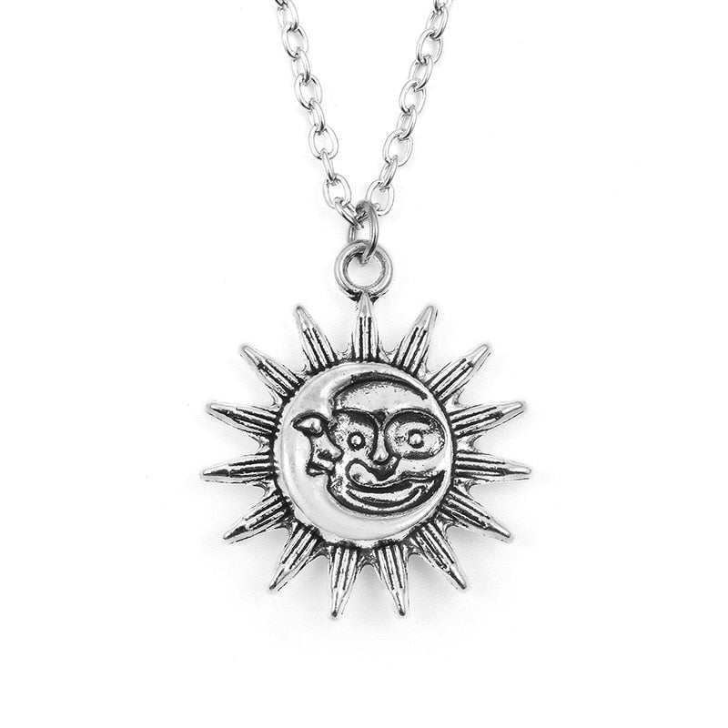 Cute Small Sun Pendant Necklace for Women Gold Color Necklace Chain Necklace Bohemian Collar Jewelry Girls Gifts