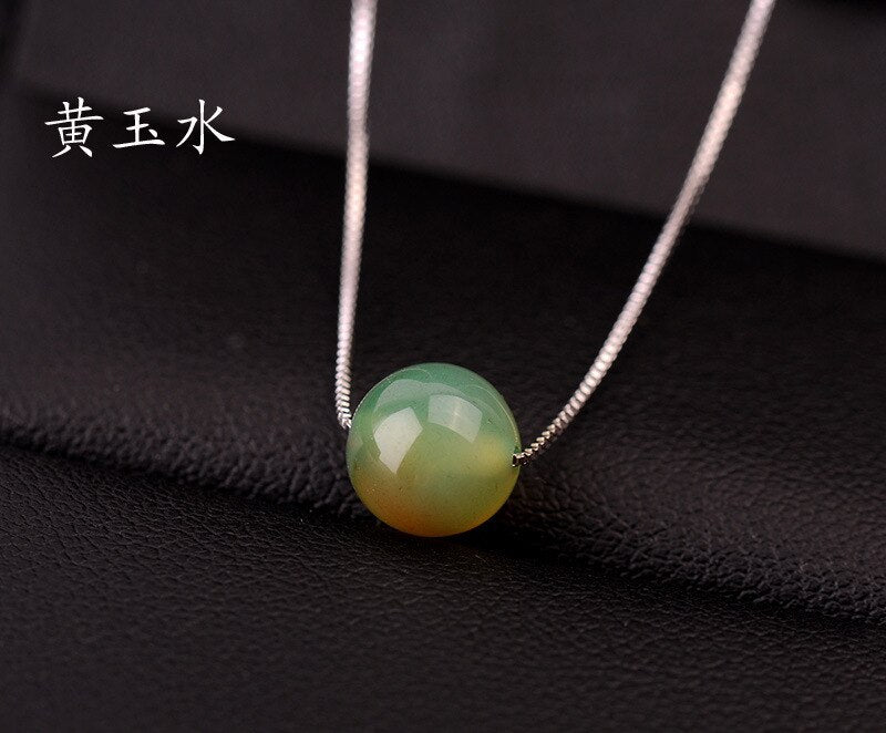 Plated Necklace Fashion Jewelry Natural Stone Crystal Bead Necklace for Women