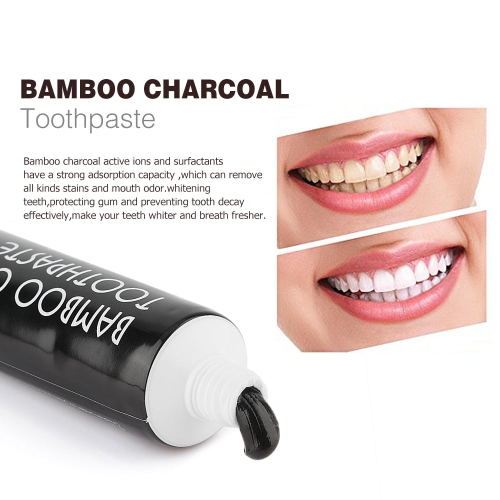 Teeth Whitening Set Bamboo Charcoal Toothpaste Strong Formula Whitening Tooth Powder Toothbrush Oral Hygiene Cleaning Dentifrice