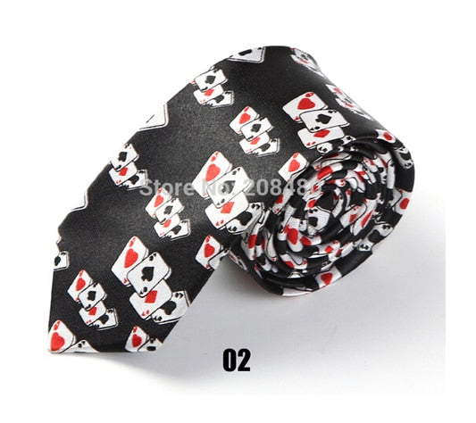 Men's Neckties: Formal Dress Accessory with Unique Playing Cards Design for Weddings and Business Parties