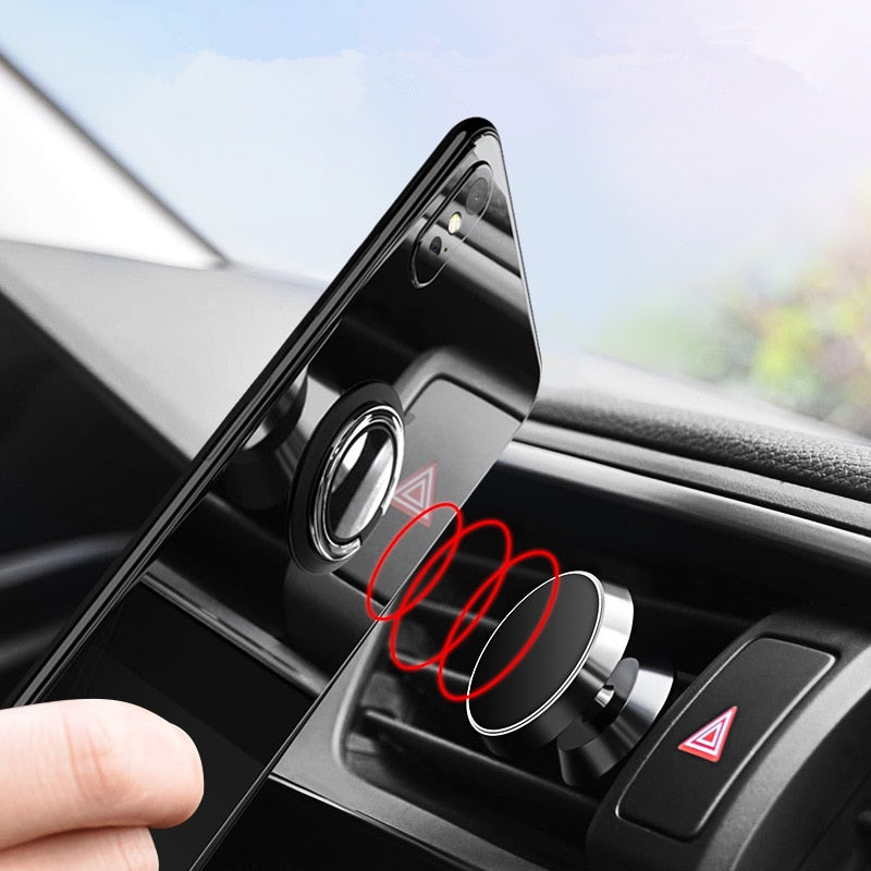 Luxury metal Mobile Phone Socket Holder Universal 360 Degree Rotation Finger Ring Holder Magnetic Car Bracket Stand Accessories