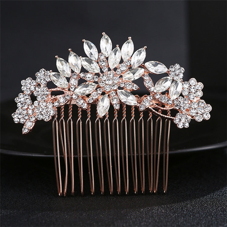 Fashion Wedding Crystal Barrette Pearl Hair Combs Ornament Bridal Hairpins Handmade  Accessories Jewelry For Bride