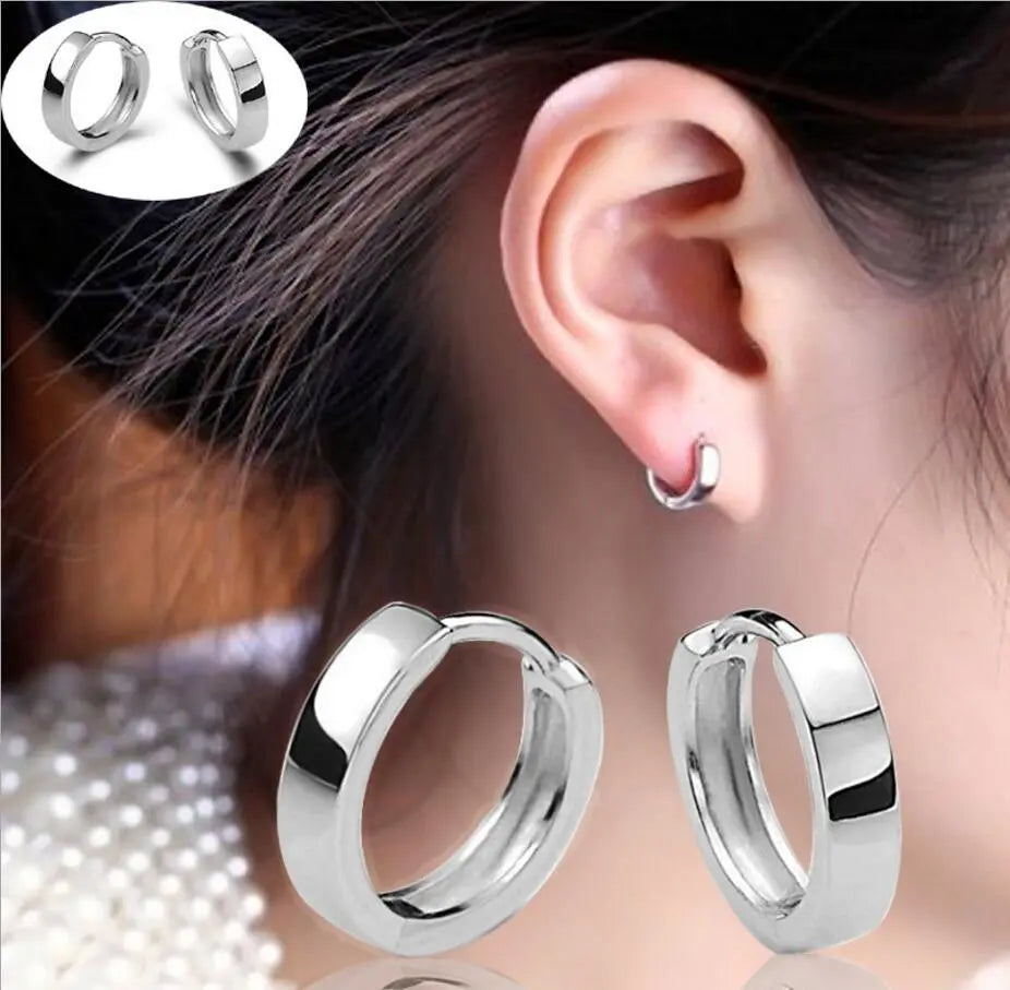 Cute 925 Sterling Silver Round Aaa Cz Circles Small Loop Huggies Hoop Earrings For Women Jewelry Kids Baby Children Girls Aros