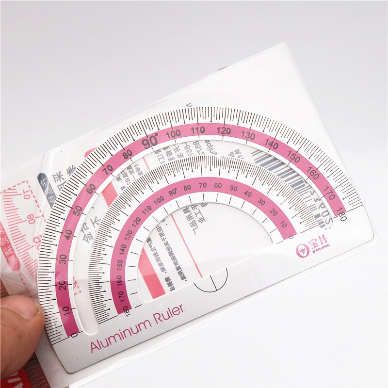 4PCS/Set UV Aluminum Alloy Ruler Drawing Measurement Geometry TriangleRuler straightedge Protractor A variety of rulers