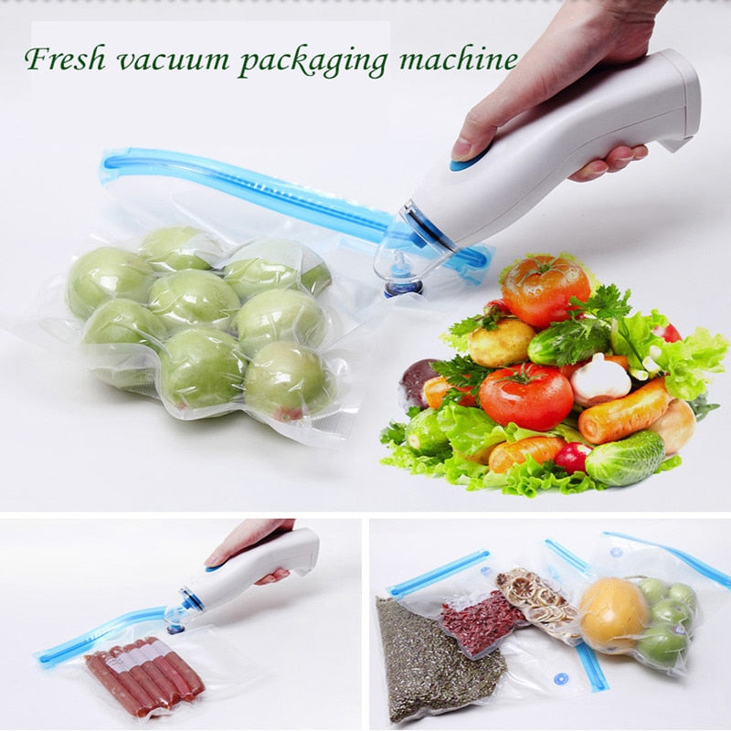 Electric Vacuum Food Sealer Automatic Vacuum Sealer Household Handheld Vacuum Saver Food Sealing Machine Gift 5pcs vacuum bag