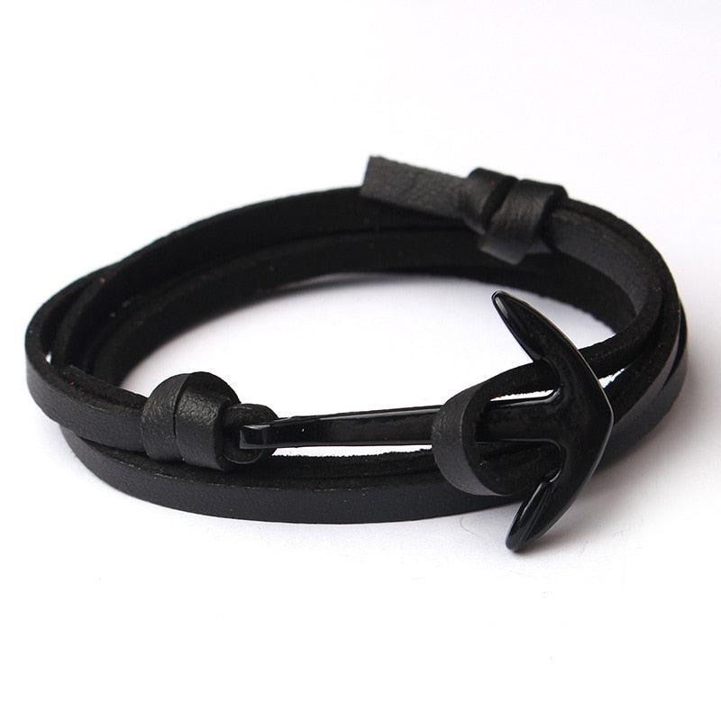 NIUYITID Leather Bracelet Men Jewelry Fashion Anchor Bracelet &amp; Bangle Female Women Braclet pulseira de couro masculina