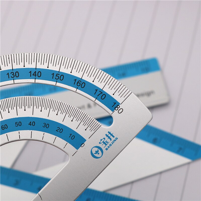 4PCS/Set UV Aluminum Alloy Ruler Drawing Measurement Geometry TriangleRuler straightedge Protractor A variety of rulers